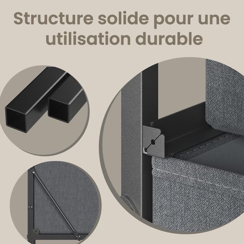 Commode, 8 Tiroirs En Tissu Non-tissé, Pour Chambre, Gris