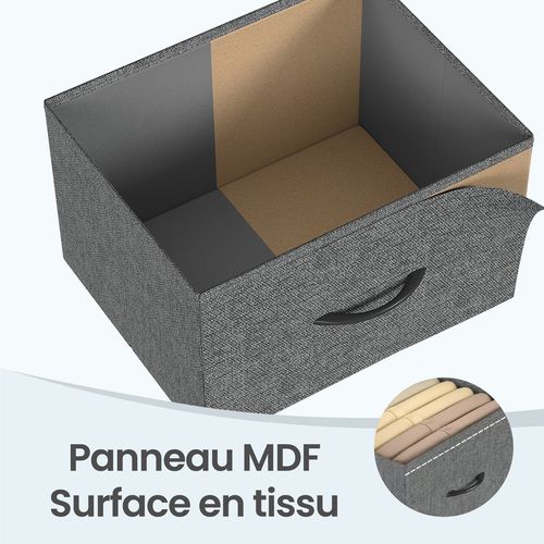 Commode, 7 Tiroirs En Tissu Non-tissé, Pour Chambre, Gris