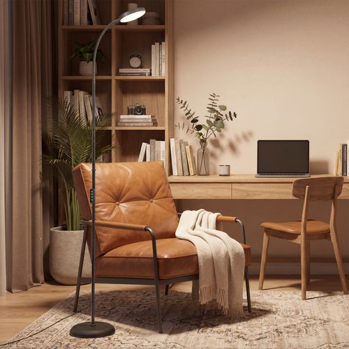 Lampe De Lecture Avec Télécommande, Hauteur Réglable Avec Col De Cygne, Fonction Minuteur,noir