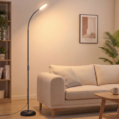 Lampe De Lecture Avec Télécommande, Hauteur Réglable Avec Col De Cygne, Fonction Minuteur,noir