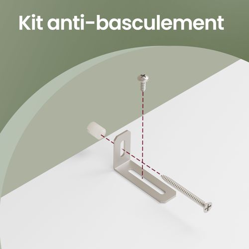 Colonne De Rangement Salle De Bain, Meuble Haut , 2 Tiroirs, Compartiments, Blanc