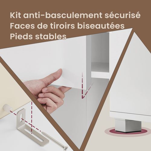 Armoire De Salle De Bain Avec Un Tiroir, étagères Ajustables, 30 X 30 X 170 Cm, Blanc