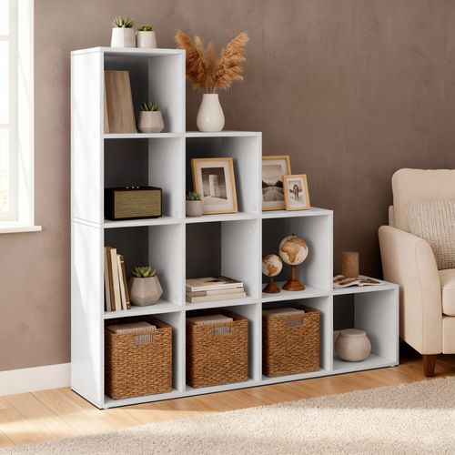 étagère De Rangement à Casiers, Modulable, Pour Salon, Bureau, Chambre, 10 Compartiments, Blanc