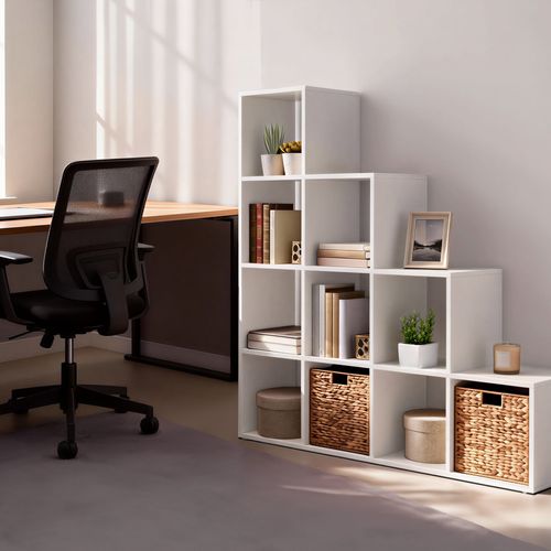 étagère De Rangement à Casiers, Modulable, Pour Salon, Bureau, Chambre, 10 Compartiments, Blanc