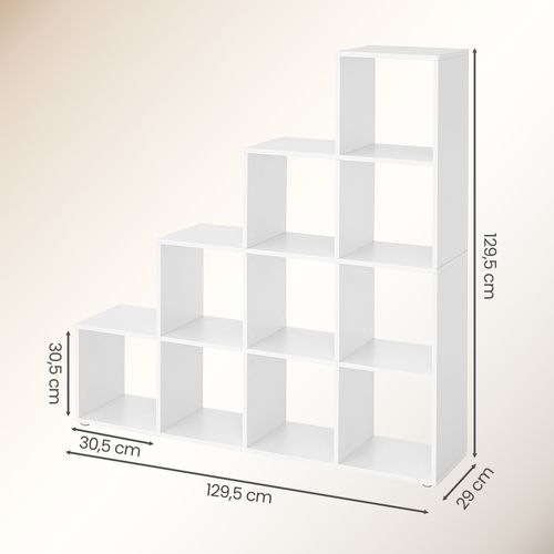 étagère De Rangement à Casiers, Modulable, Pour Salon, Bureau, Chambre, 10 Compartiments, Blanc