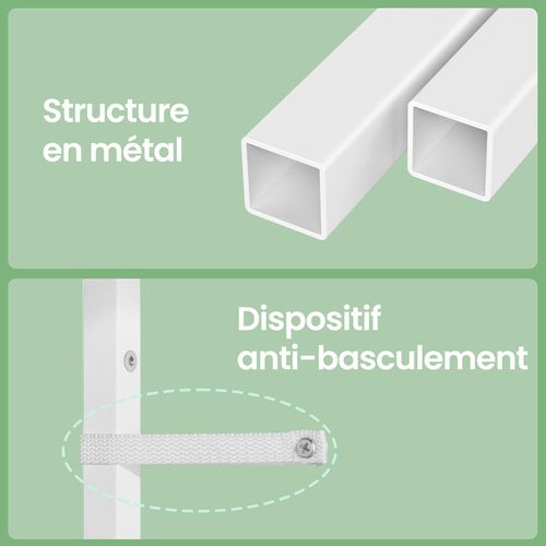 Table De Chevet Avec Éclairage LED Et Multiprise, 3 Tiroirs Et 1 Compartiment Ouvert, Blanc