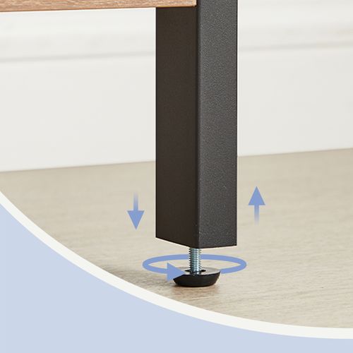 étagère, Bibliothèque à 4 Niveaux, Avec Portes, Cadre En Acier, Marron Boisé Et Noir