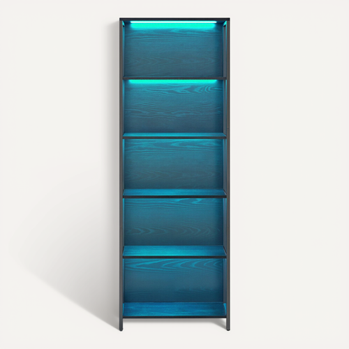 Bibliothèque Sur 6 Niveaux, Avec LED , étagère Réglable, Cadre En Acier, Noir