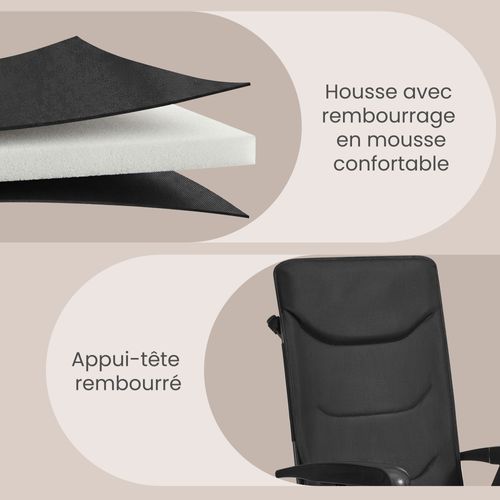 Chaise De Camping, Lot De 2, Dossier Réglable 95°-150°, Porte-gobelet, Sac De Transport, Pêche, Noir