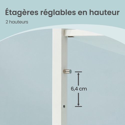 Desserte De Cuisine à Roulettes, 45 X 98,7 X 90 Cm, Avec Porte-serviettes, 2 Tiroirs, Beige Et Blanc