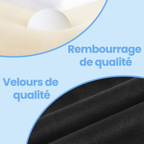Lot De 2 Tabourets De Bar, Réglables En Hauteur, Pivotants, Velours, Noir