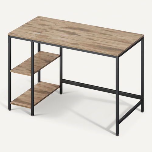 Bureau Pour Ordinateur, 120 X 60 Cm, Pour Chambre, Salon, Style Moderne, Marron Et Noir