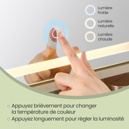 Coiffeuse Avec Miroir Et éclairage, Tabouret, Station De Charge, 2 Tiroirs, Rangement Pour Bijoux