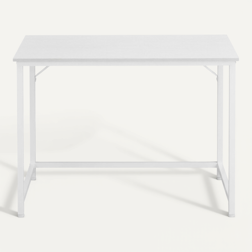 Bureau D'ordinateur, Table, Pour Bureau, Chambre, Salon, Cadre En Métal, Blanc