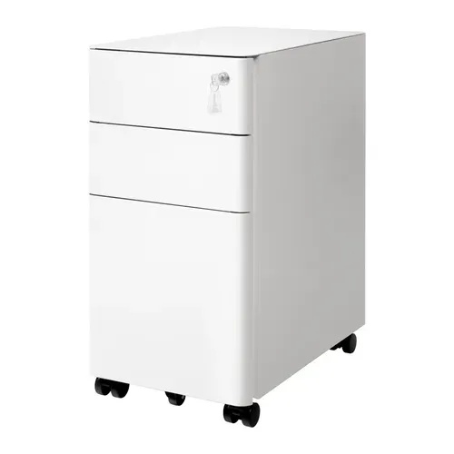 Classeur à 3 Tiroirs En Acier Pour Bureau à Domicile, Blanc