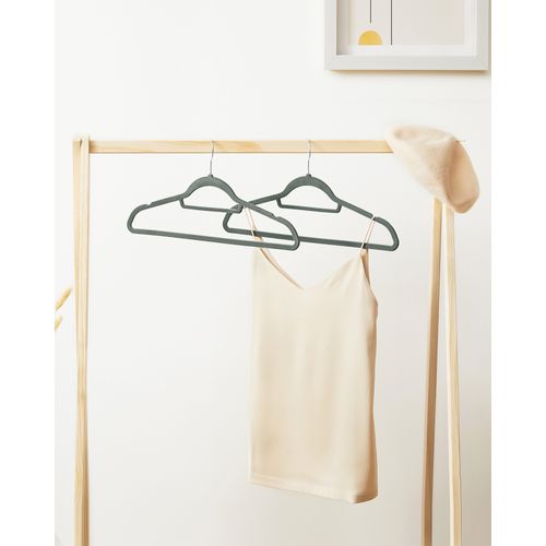 Cintres En Velours, Lot De 50, Antidérapants, épaisseur 0,6 Cm, Crochet Pivotant à 360°, Gris