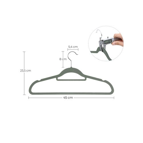 Cintres En Velours, Lot De 50, Antidérapants, épaisseur 0,6 Cm, Crochet Pivotant à 360°, Gris