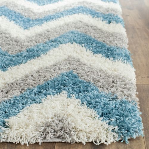 Tapis Enfants Shag 183 X 274 Cm Shag Ashley Bleu
