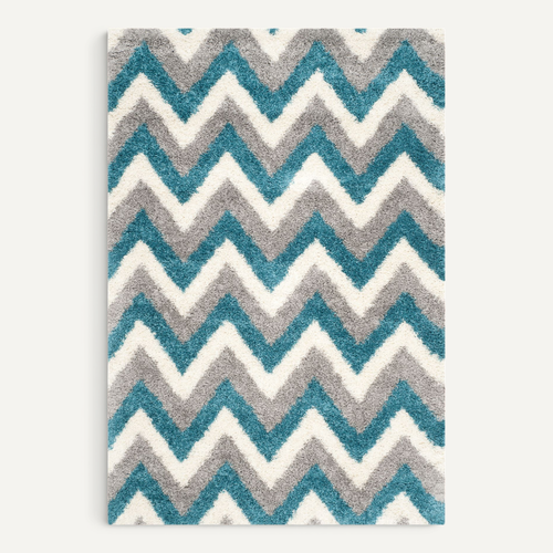 Tapis Enfants Shag 183 X 274 Cm Shag Ashley Bleu