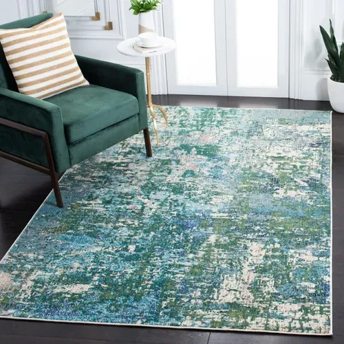 Tapis Madison 122 X 183 Cm De Transition Maris Vert / Turquoise