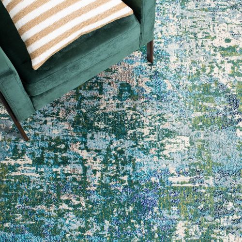 Tapis Madison 122 X 183 Cm De Transition Maris Vert / Turquoise