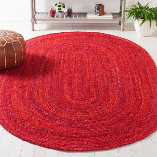Tapis Braided 152 X 244 Cm Chalet De Campagne Nixie Rouge