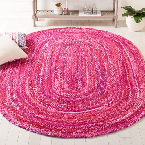 Tapis Braided 122 X 183 Cm Chalet De Campagne Priya Rose