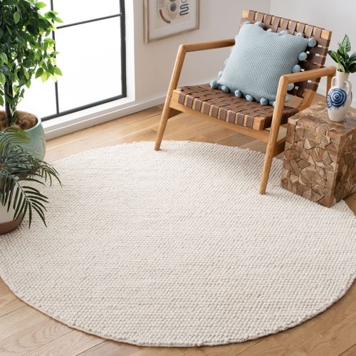 Tapis Natura 122 X 122 Cm Fibre Naturelle Hermione Blanc