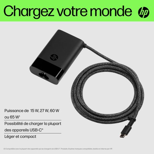 Chargeur USB-c 65w Compact Avec Câble Tressé – Mod. 671r2aa