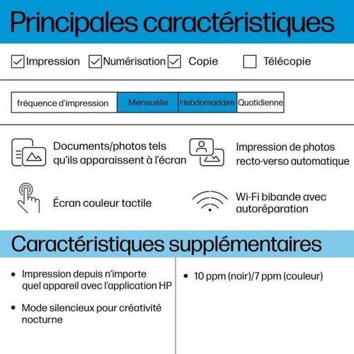Imprimante Multifonction 6110e Jet D'encre - Wi‑fi, Recto‑verso, Écran 2,4"