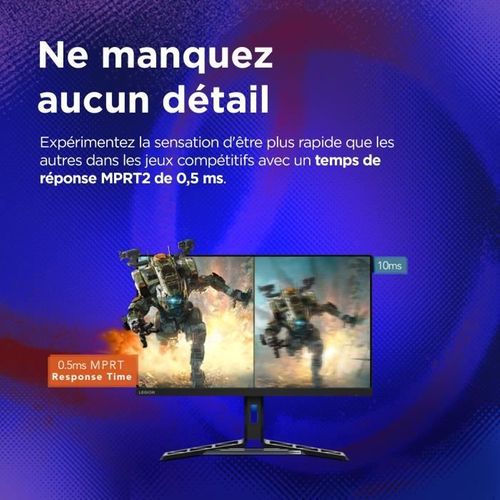 Ecran PC Gamer - Lenovo Legion R27i-30 - 27 Ips Fhd 180hz (od) - 0,5ms - HDMI 2.1