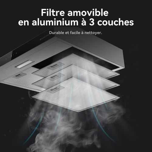 Hotte Aspirante visière Sr60ss 60cm, Inox 3 Vitesses, Evacuation et recyclage