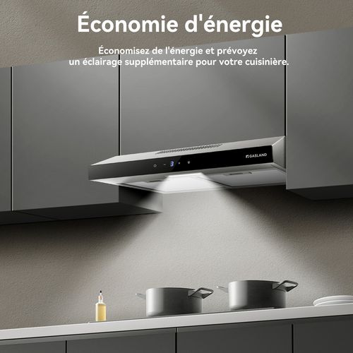 Hotte Aspirante visière Sr60ss 60cm, Inox 3 Vitesses, Evacuation et recyclage
