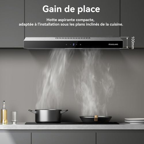 Hotte Aspirante visière Sr60ss 60cm, Inox 3 Vitesses, Evacuation et recyclage