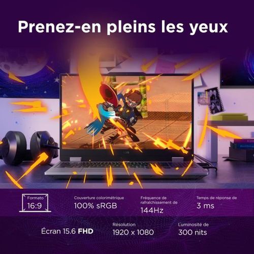 PC Portable Gamer  Loq 15irx10 - Sans Windows - 15'' Fhd 144hz - Core I5-13450hx - Rtx 5060 100w - 1