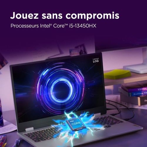 PC Portable Gamer  Loq 15irx10 - Sans Windows - 15'' Fhd 144hz - Core I5-13450hx - Rtx 5060 100w - 1