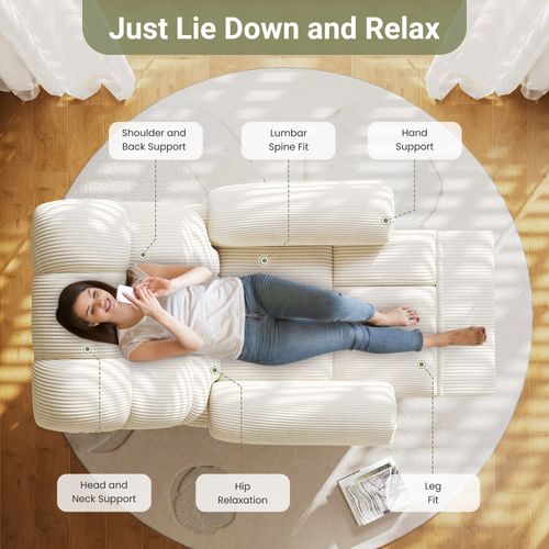 Fauteuil Relax Électrique En Velours Côtelé, Avec Repose-pieds, Beige