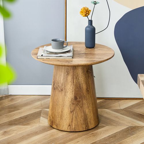 Table Basse Rond 50x50x48cm Meuble Salon Canapé Table D'appoint Petite Table Manger Vintage Bois