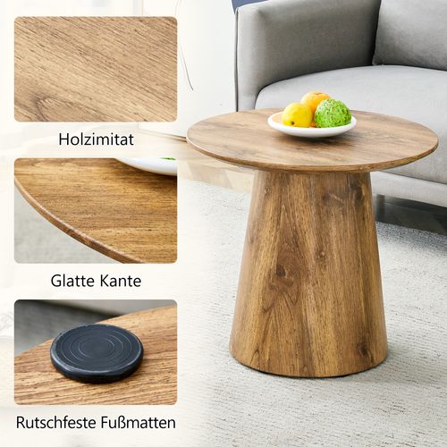 Table Basse Rond 50x50x48cm Meuble Salon Canapé Table D'appoint Petite Table Manger Vintage Bois