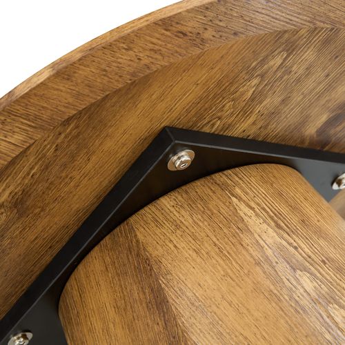 Table Basse Rond 50x50x48cm Meuble Salon Canapé Table D'appoint Petite Table Manger Vintage Bois