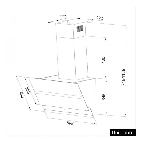 Hotte Inclinée Cbcw6736n-ow 60cm 750 M³/h