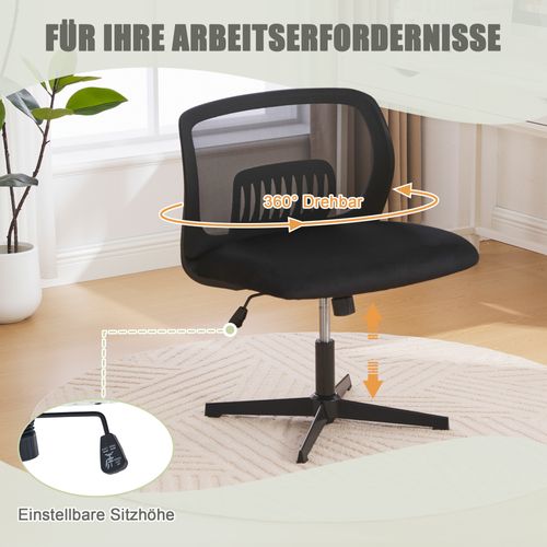Fauteuil De Bureau Chaise Bureau Roulettes Réglable Hauteur Pivotante à 360°velours Noir