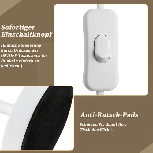 Lampe De Table Salon Douille E27 Lampe De Chevet Moderne Abat-jour Blanc