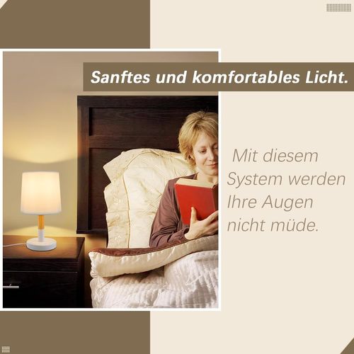 Lampe De Table Salon Douille E27 Lampe De Chevet Moderne Abat-jour Blanc