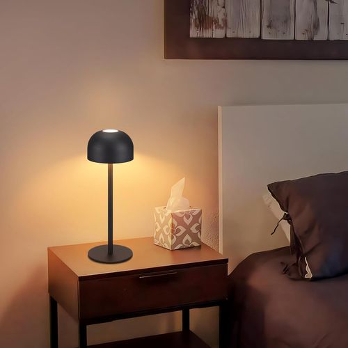 2er Lampes De Table LED Sans Fil Lampe Intensité Variable Avec 3 Températures Noir