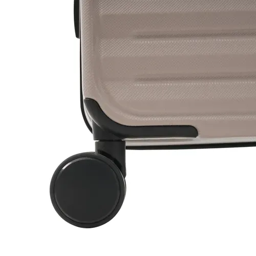 Set De Valises 3 Pièces Abs Poignée Télescopique Conception Ouverture Frontale Porte Boissons Brun