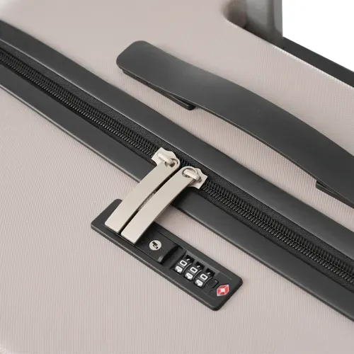 Set De Valises 3 Pièces Abs Poignée Télescopique Conception Ouverture Frontale Porte Boissons Brun