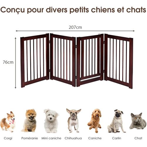 Barrière De Protection Pour Animaux 150 Cm - Hauteur Réglable 76-85 Cm, Fermeture Automatique, Blanche - 8