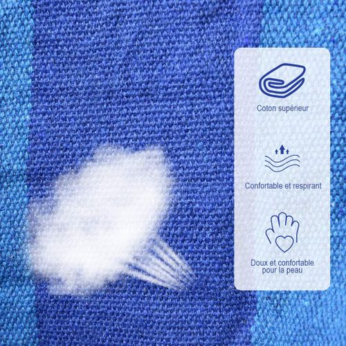 Fauteuil Hamac Suspendu Chaise Suspendue Avec 2 Coussins Charge Max 120kg Bleu