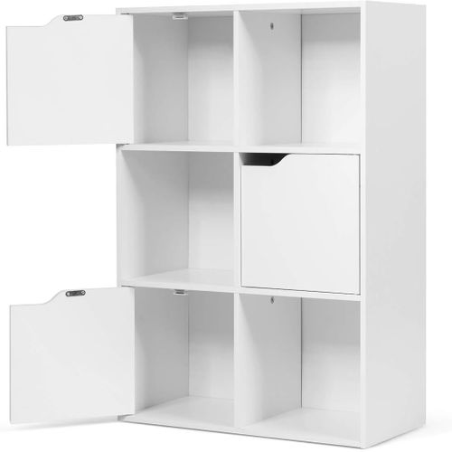 Bibliothèque Meuble En Cube Casier Avec 6 Compartiments